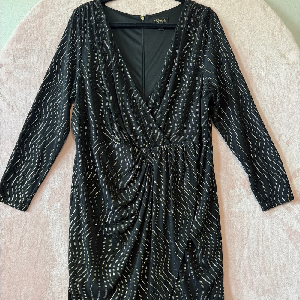 Thalia Sodi Black Dress with Gold Accents